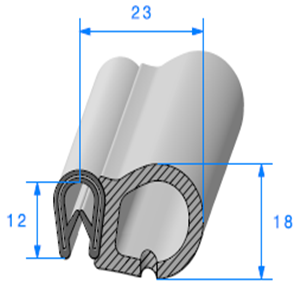 Joint caoutchouc adhesif Profilé P LxH=9x5,5mm (Rouleau 100 mètres) de  profil en d auto-adhésif